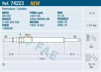 Свеча накаливания FAE 74223