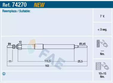 Свеча накаливания FAE 74270