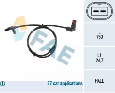 Датчик, частота вращения колеса FAE 78210