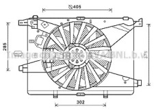 Вентилятор, охлаждение двигателя AVA QUALITY COOLING AL7516