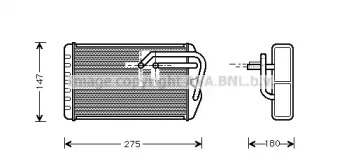 Теплообменник, отопление салона AVA QUALITY COOLING AU6104