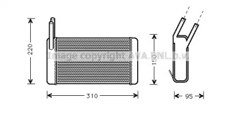 Теплообменник, отопление салона AVA QUALITY COOLING AU6131