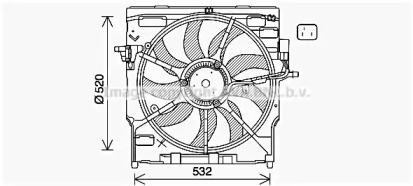 Вентилятор, охлаждение двигателя AVA QUALITY COOLING BW7563