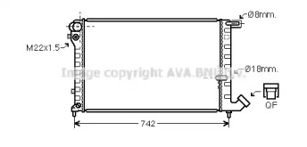 Радиатор, охлаждение двигателя AVA QUALITY COOLING CN2134