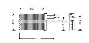 Теплообменник, отопление салона AVA QUALITY COOLING CR6048