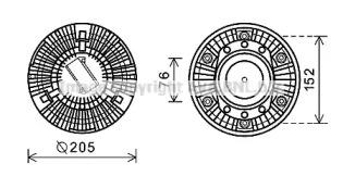 Сцепление, вентилятор радиатора AVA QUALITY COOLING DFC050