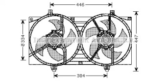 Вентилятор, охлаждение двигателя AVA QUALITY COOLING DN7528