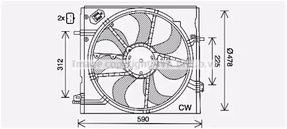 Вентилятор, охлаждение двигателя AVA QUALITY COOLING DN7535