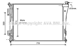 Радиатор, охлаждение двигателя AVA QUALITY COOLING HY2306