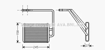 Теплообменник, отопление салона AVA QUALITY COOLING HY6141