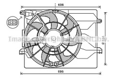 Вентилятор, охлаждение двигателя AVA QUALITY COOLING HY7549