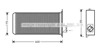 Теплообменник, отопление салона AVA QUALITY COOLING IV6015