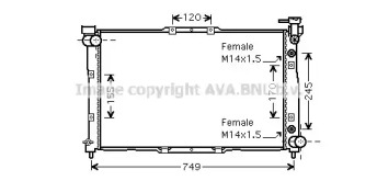 Радиатор, охлаждение двигателя AVA QUALITY COOLING KA2040