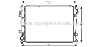 Радиатор, охлаждение двигателя AVA QUALITY COOLING KA2162