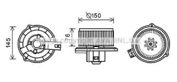 Электродвигатель, вентиляция салона AVA QUALITY COOLING KA8249