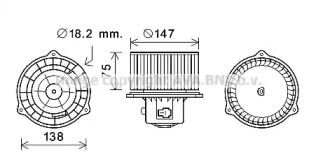 Электродвигатель, вентиляция салона AVA QUALITY COOLING KA8256