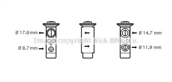 Расширительный клапан, кондиционер AVA QUALITY COOLING ME1256