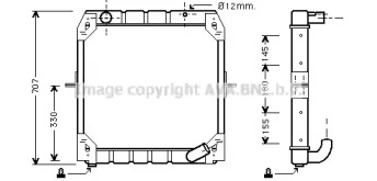 Радиатор, охлаждение двигателя AVA QUALITY COOLING ME2137