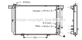 Радиатор, охлаждение двигателя AVA QUALITY COOLING MS2121