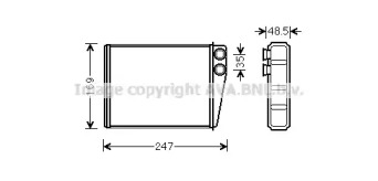 Теплообменник, отопление салона AVA QUALITY COOLING MS6673