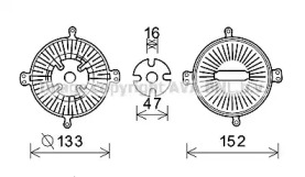 Сцепление, вентилятор радиатора AVA QUALITY COOLING MSC496