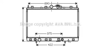 Радиатор, охлаждение двигателя AVA QUALITY COOLING MT2209