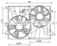 Вентилятор, охлаждение двигателя AVA QUALITY COOLING OL7572