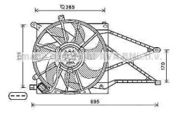 Вентилятор, охлаждение двигателя AVA QUALITY COOLING OL7649