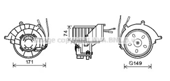 Электродвигатель, вентиляция салона AVA QUALITY COOLING OL8629