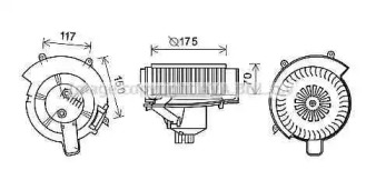 Электродвигатель, вентиляция салона AVA QUALITY COOLING OL8646