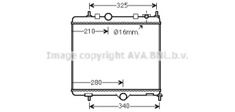 Радиатор, охлаждение двигателя AVA QUALITY COOLING PE2384