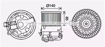 Электродвигатель, вентиляция салона AVA QUALITY COOLING PE8558