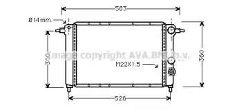 Радиатор, охлаждение двигателя AVA QUALITY COOLING RT2065