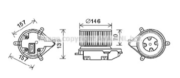 Электродвигатель, вентиляция салона AVA QUALITY COOLING RT8597