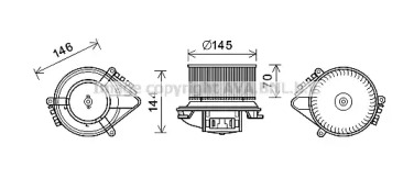 Электродвигатель, вентиляция салона AVA QUALITY COOLING RT8621