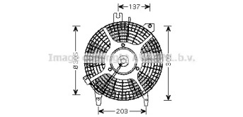 Вентилятор, охлаждение двигателя AVA QUALITY COOLING TO7542