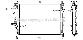 Радиатор, охлаждение двигателя AVA QUALITY COOLING VO2186