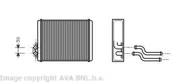 Теплообменник, отопление салона AVA QUALITY COOLING VO6084