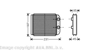 Теплообменник, отопление салона AVA QUALITY COOLING VO6132