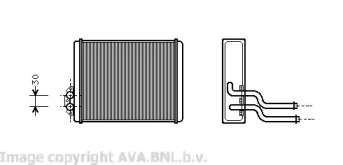 Теплообменник, отопление салона AVA QUALITY COOLING VOA6084