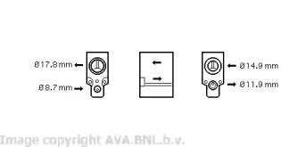 Расширительный клапан, кондиционер AVA QUALITY COOLING VW1076