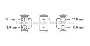 Расширительный клапан, кондиционер AVA QUALITY COOLING VW1367