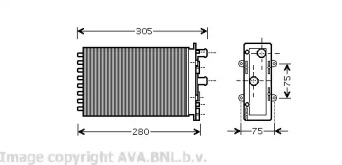 Теплообменник, отопление салона AVA QUALITY COOLING VW6239