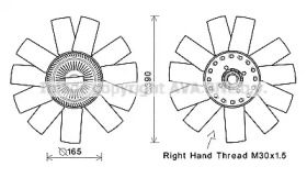 Вентилятор, охлаждение двигателя AVA QUALITY COOLING VWC365