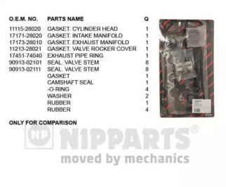 Комплект прокладок NIPPARTS J1242191