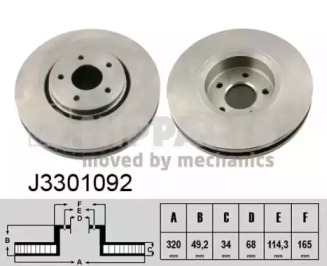 Тормозной диск NIPPARTS J3301092