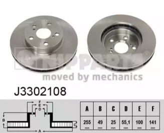 Тормозной диск NIPPARTS J3302108