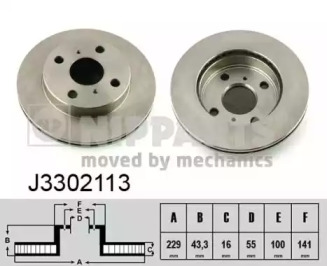 Тормозной диск NIPPARTS J3302113