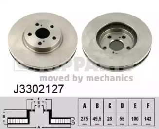 Тормозной диск NIPPARTS J3302127