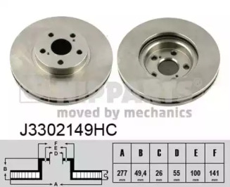 Тормозной диск NIPPARTS J3302149HC